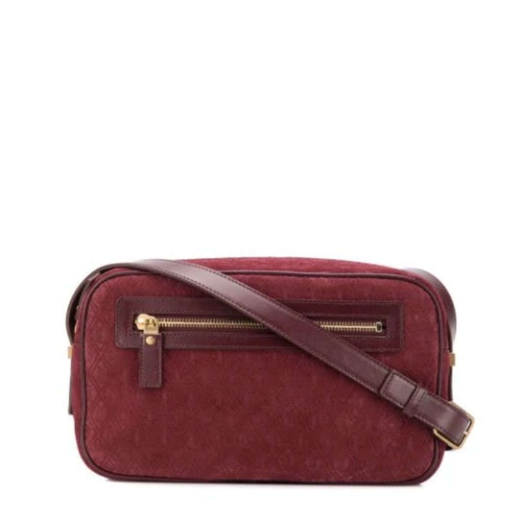 Saint Laurent Suede Monogram Camera Bag